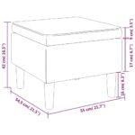 Tabouret avec pieds en bois Crème Velours – Image 3