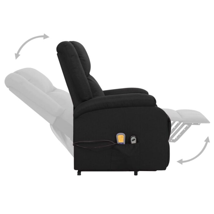 Fauteuil de massage Noir Tissu – Image 5