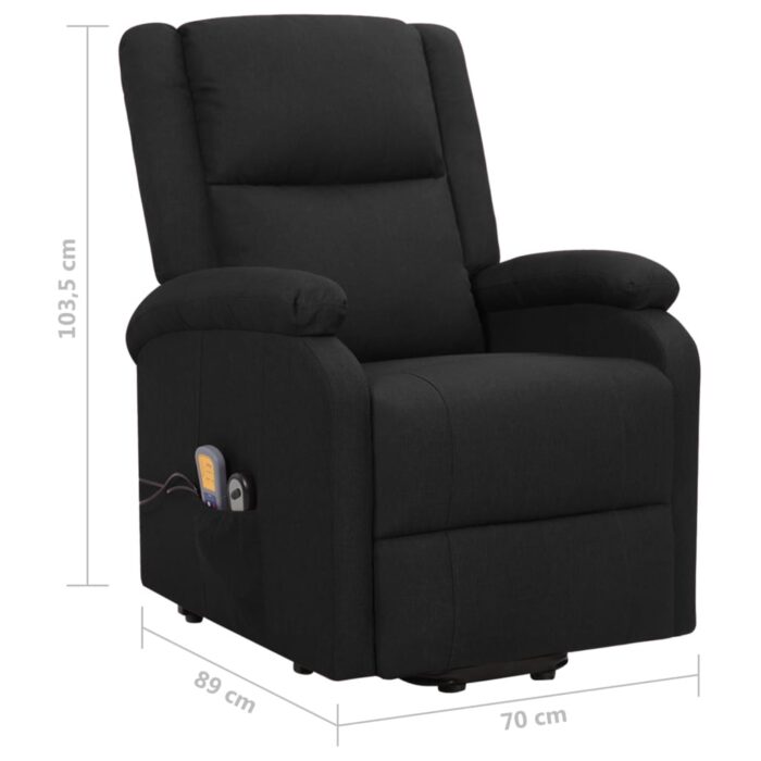 Fauteuil de massage Noir Tissu – Image 7