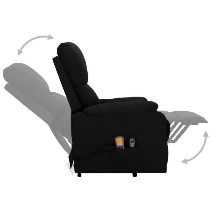 Fauteuil de massage Noir Tissu – Image 4