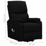 Fauteuil de massage Noir Tissu – Image 7
