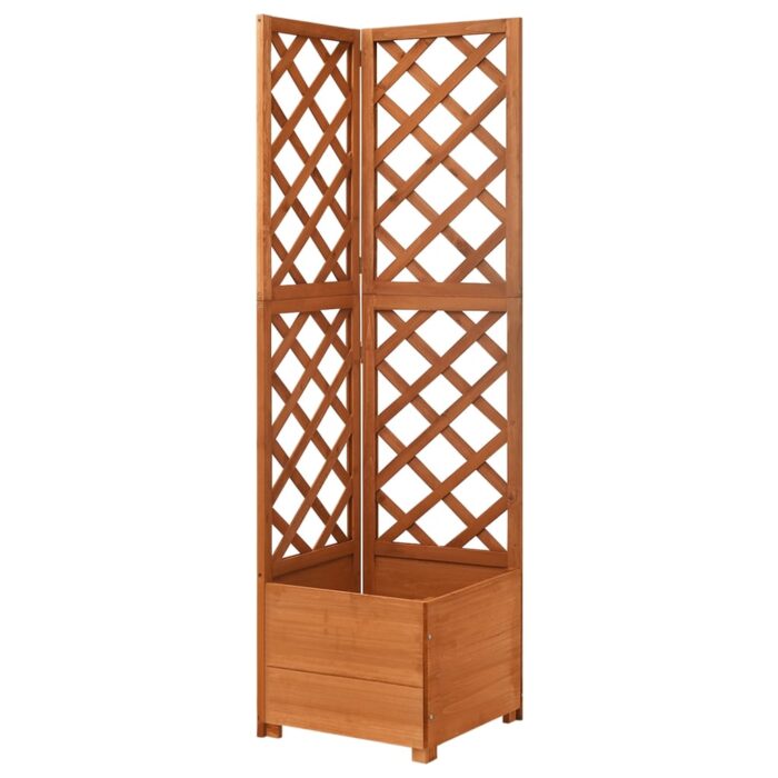 Jardinière d'angle en treillis 40x40x150cm Bois de sapin massif – Image 1