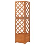 Jardinière d'angle en treillis 40x40x150cm Bois de sapin massif – Image 2