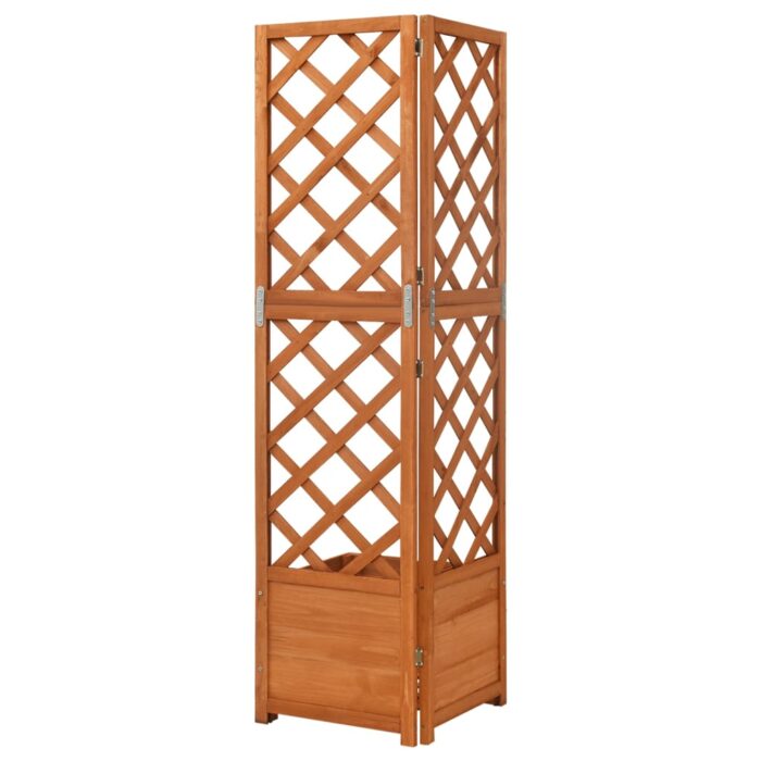 Jardinière d'angle en treillis 40x40x150cm Bois de sapin massif – Image 2