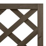 Jardinière d'angle en treillis Gris 40x40x150 cm Bois de sapin – Image 4