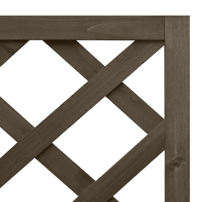 Jardinière d'angle en treillis Gris 40x40x150 cm Bois de sapin – Image 4