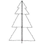 Arbre de Noël cône 160 LED d'intérieur/d'extérieur 78x120 cm – Image 4