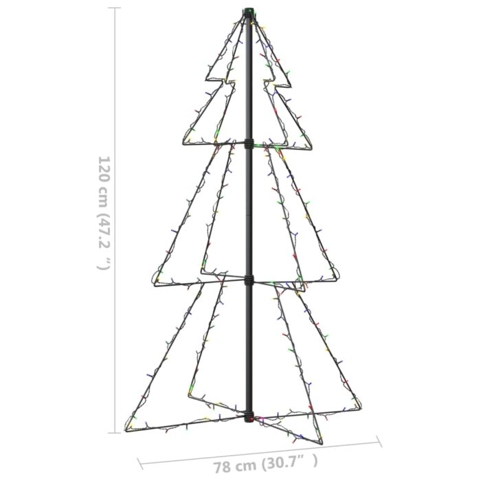 Arbre de Noël cône 160 LED d'intérieur/d'extérieur 78x120 cm – Image 6