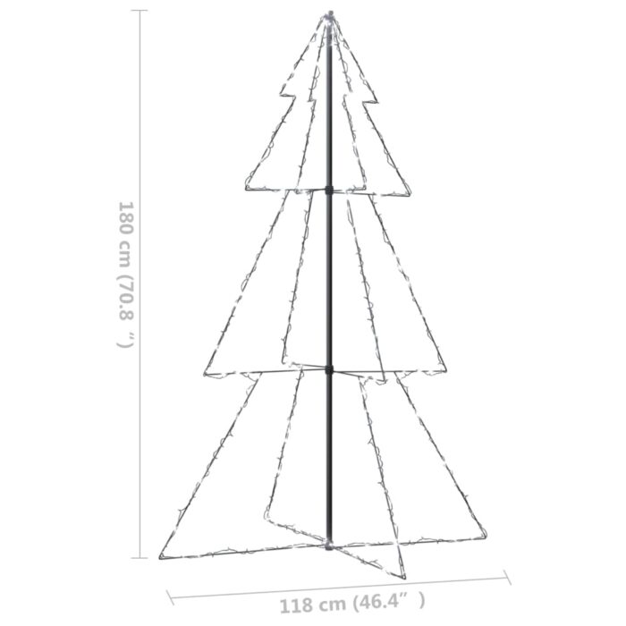 Arbre de Noël cône 240 LED d'intérieur/d'extérieur 118x180 cm – Image 6