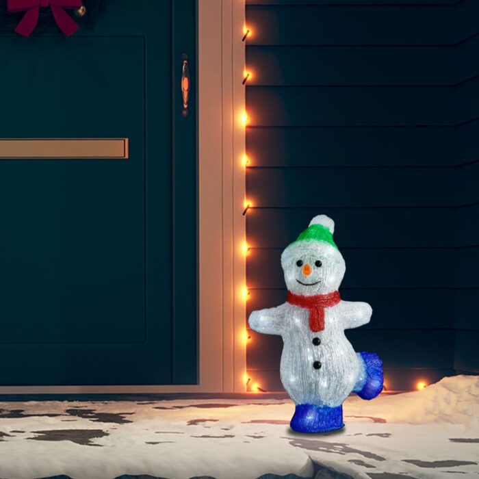 Silhouette de bonhomme de neige de Noël LED Acrylique 30 cm – Image 1