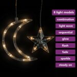 Guirlande lumineuse étoile et lune avec télécommande 138 LED – Image 2