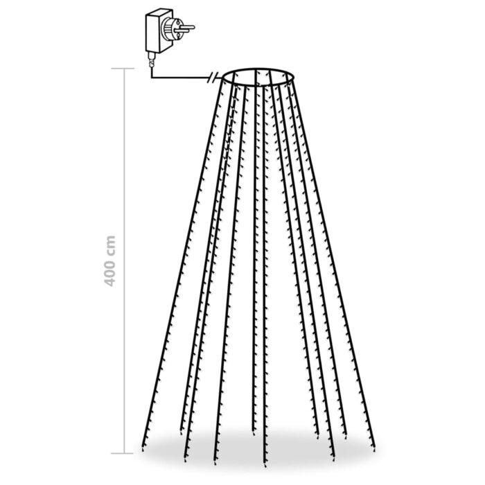 Guirlande lumineuse d'arbre de Noël 400 LED Bleu 400 cm – Image 6