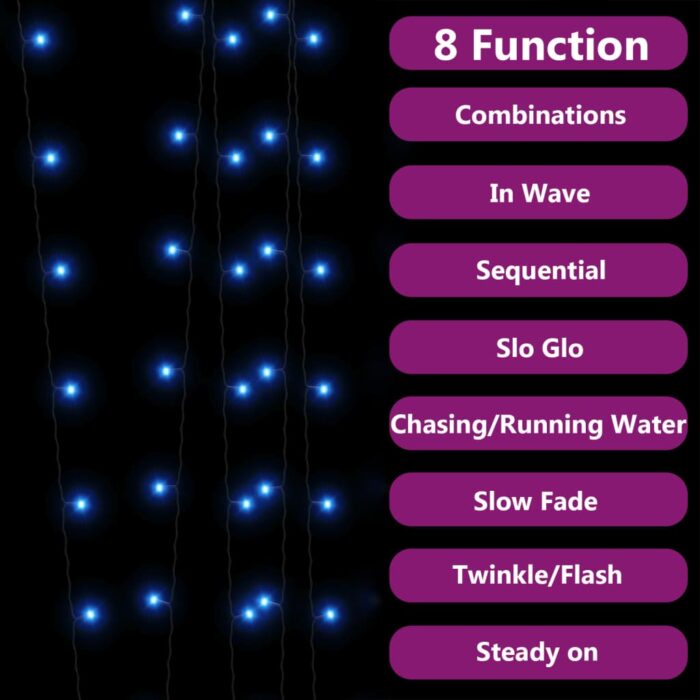 Lampes solaires 2 pcs 2x200 LED Bleu Intérieur Extérieur – Image 2