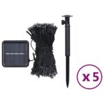 Lampes solaires 5 pcs 5x200 LED Multicolore Intérieur Extérieur – Image 5