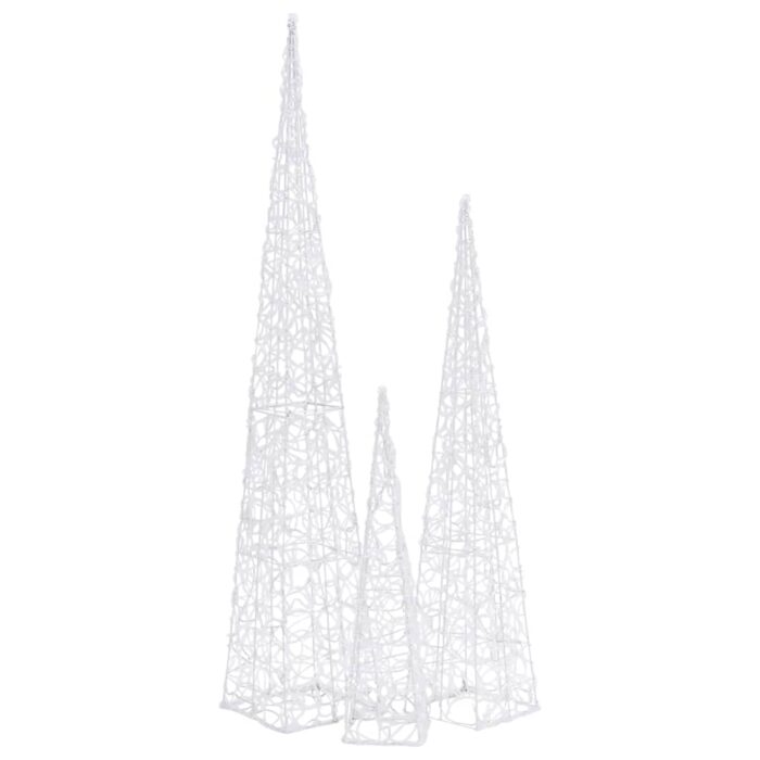 Jeu de cônes lumineux à LED Acrylique Blanc froid 60/90/120 cm – Image 3
