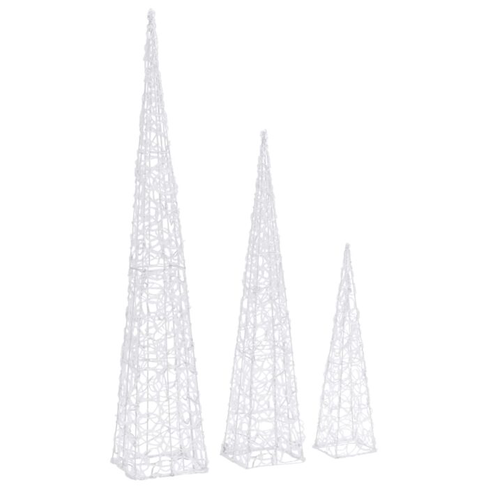 Jeu de cônes lumineux à LED Acrylique Blanc froid 60/90/120 cm – Image 4
