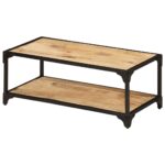 Table basse 90x45x35 cm Bois de manguier massif brut – Image 10