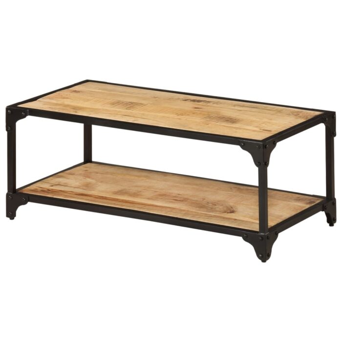 Table basse 90x45x35 cm Bois de manguier massif brut – Image 11