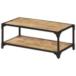 Table basse 90x45x35 cm Bois de manguier massif brut – Image 8
