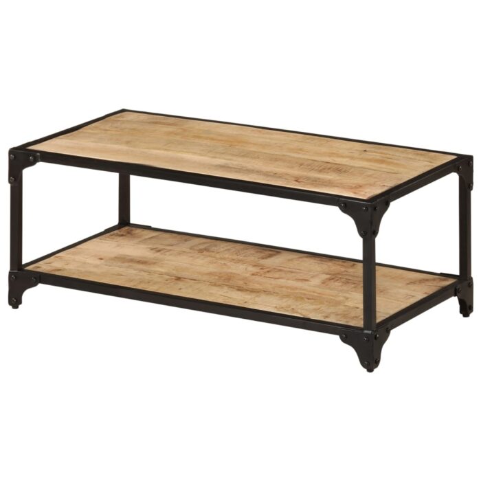 Table basse 90x45x35 cm Bois de manguier massif brut – Image 8