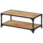 Table basse 90x45x35 cm Bois de manguier massif brut – Image 9