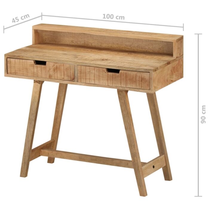 Bureau 100x45x90 cm Bois de manguier brut solide – Image 8