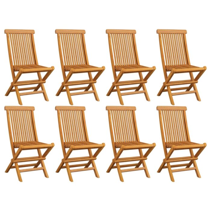 VXL8720286441268_a_en_hd_1.jpg Chaises de jardin pliables lot de 8 Bois de teck massif – Image 1