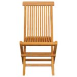 Chaises de jardin pliables lot de 8 Bois de teck massif – Image 2