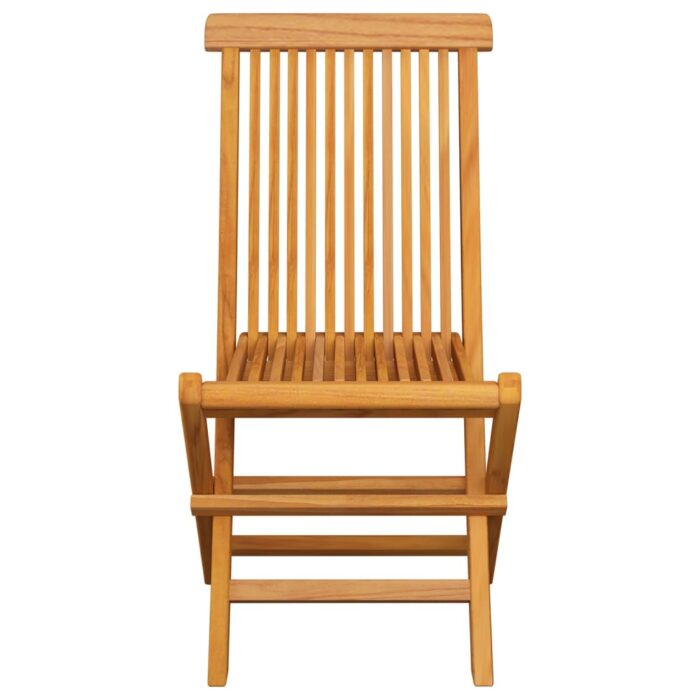 Chaises de jardin pliables lot de 8 Bois de teck massif – Image 2