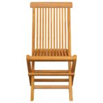 Chaises de jardin avec coussins vert vif lot de 8 Teck massif – Image 4