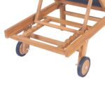 Chaises longues pliables et roulettes lot de 2 Teck textilène – Image 8
