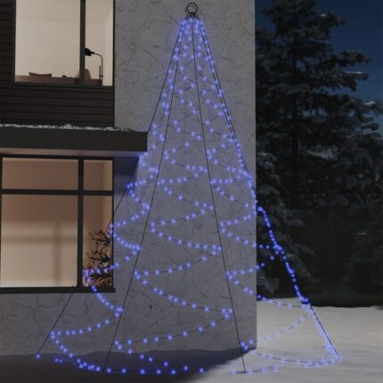 Arbre mural avec crochet métallique 720 LED Bleu 5 m Int/Ext