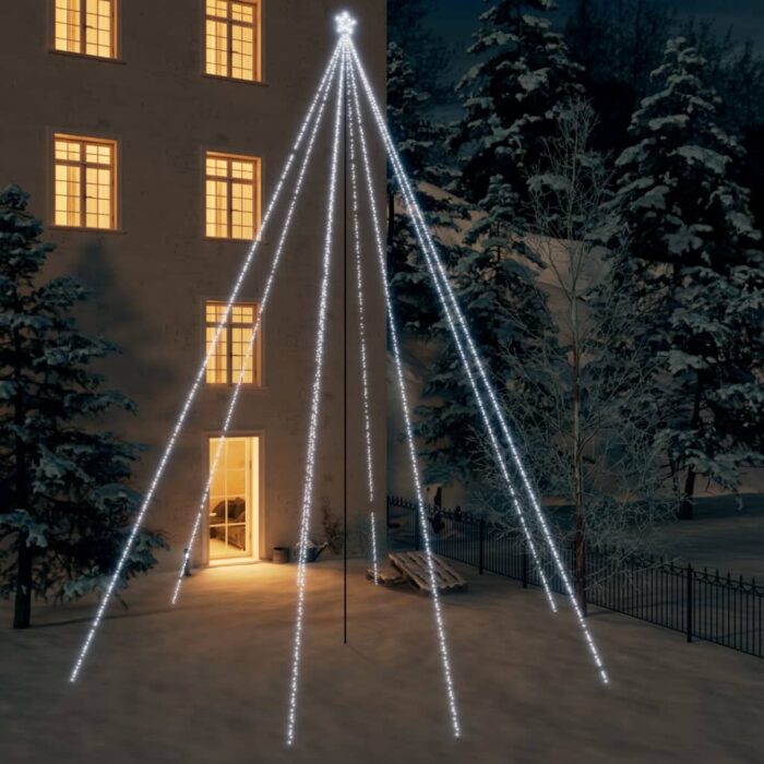 Sapin de Noël à LED Int/Extérieur 1300 LED blanc froid 8 m – Image 1