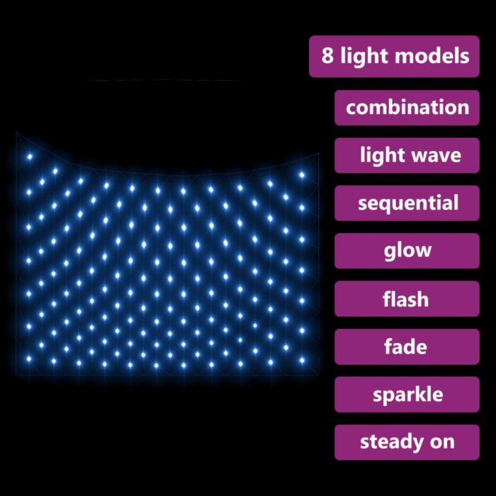 Filet lumineux bleu de Noël 4x4 m 544 LED Intérieur/extérieur – Image 2