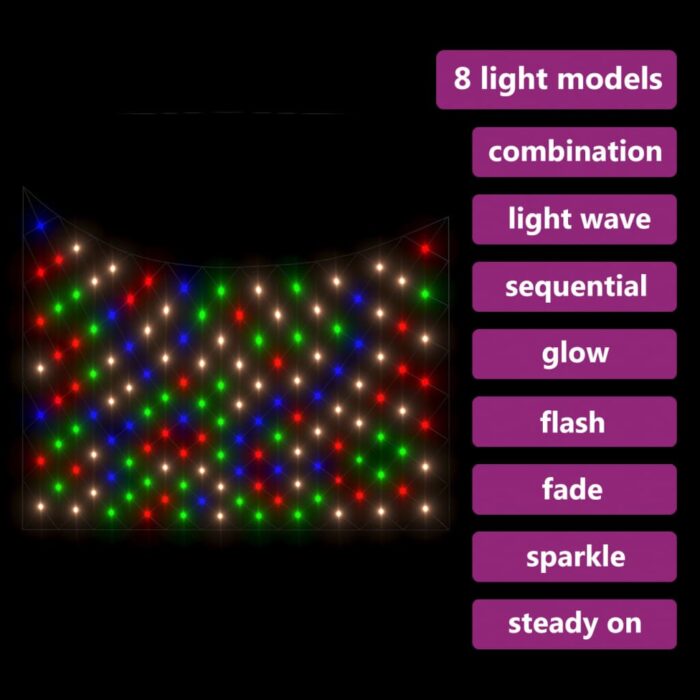 Filet lumineux coloré de Noël 4x4 m 544 LED Intérieur/extérieur – Image 2