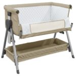 Lit pour bébé avec matelas Taupe Tissu de lin – Image 2
