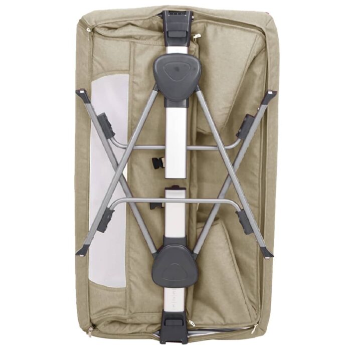 Lit pour bébé avec matelas Taupe Tissu de lin – Image 7