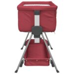 Lit pour bébé avec matelas Rouge Tissu de lin – Image 3