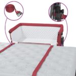 Lit pour bébé avec matelas Rouge Tissu de lin – Image 6