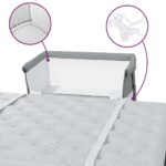 Lit pour bébé avec matelas Gris clair Tissu de lin – Image 6