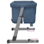 Lit pour bébé avec matelas Bleu marine Tissu de lin – Image 4