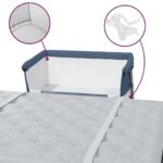 Lit pour bébé avec matelas Bleu marine Tissu de lin – Image 6