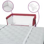 Lit pour bébé avec matelas Rouge Tissu de lin – Image 6