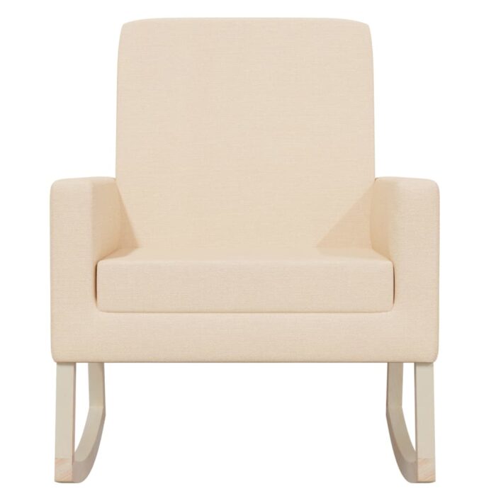 Chaise à bascule Crème Tissu – Image 2