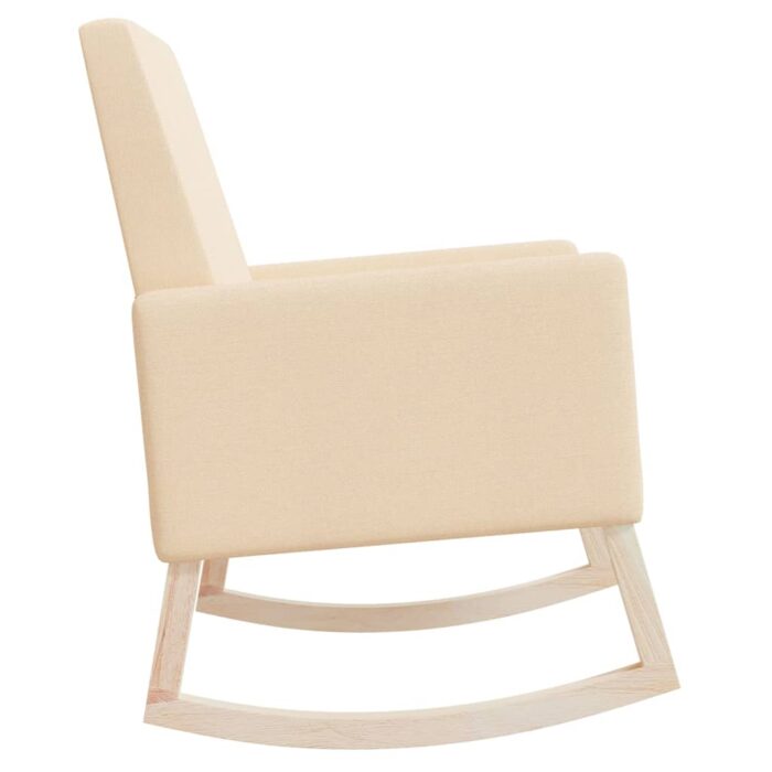 Chaise à bascule Crème Tissu – Image 3