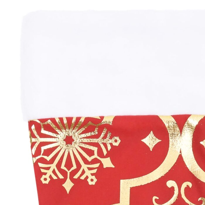 Jupe de sapin de Noël de luxe avec chaussette Rouge 122cm Tissu – Image 3