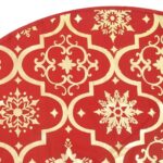Jupe de sapin de Noël de luxe avec chaussette Rouge 122cm Tissu – Image 5
