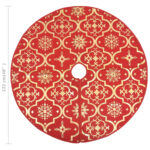 Jupe de sapin de Noël de luxe avec chaussette Rouge 122cm Tissu – Image 6