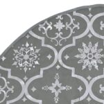 Jupe de sapin de Noël de luxe avec chaussette Gris 122 cm Tissu – Image 3