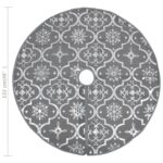Jupe de sapin de Noël de luxe avec chaussette Gris 122 cm Tissu – Image 5